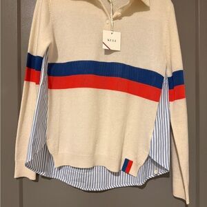 KULE Cream Sweater with Vibrant Stripes